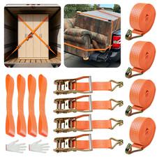 4 SETS HEAVY DUTY RATCHET RECOVERY STRAPS TIE DOWN FOR CAR TRAILER ALLOY WHEELS