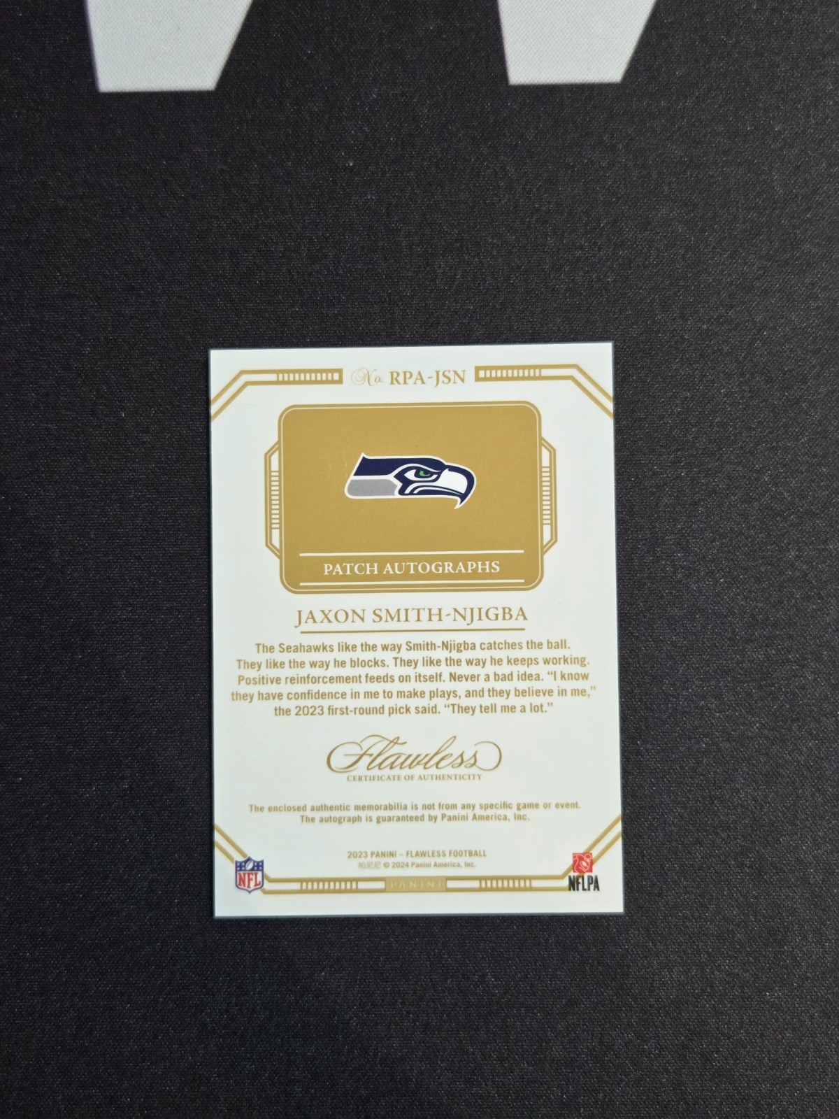 2023 Panini Flawless Jaxon Smith-Njigba Auto Patch /25 view 2