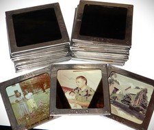 1940's -50's GLASS SLIDES LOT OF 21 FAMILY TRAVEL AMERICANA