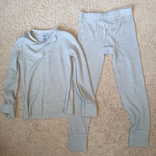 FRUIT OF THE LOOM Gray Waffle Weave Thermal Base Layer Size 7 - 8
