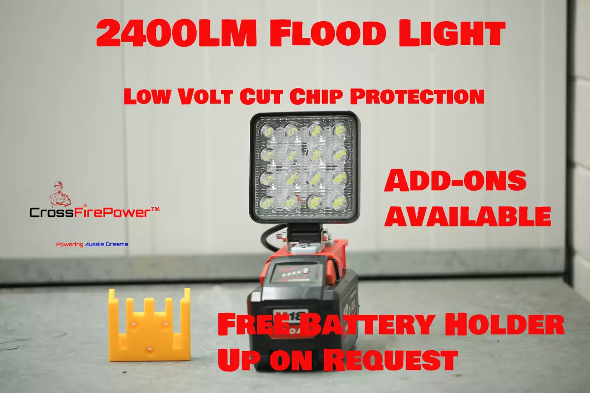 For Milwaukee 18v Flood Focus Spot Light LED Work Light Torch