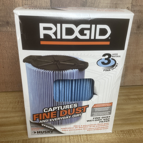Ridgid FILTER VF5000 3 Layer Fine Dust Pleated Wet/Dry Vac Vacuum