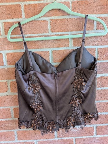 Vintage Cache Top 100% Silk 12 New Bead Sequin Babydoll Y2K Luxurious Coquette - Picture 8 of 10