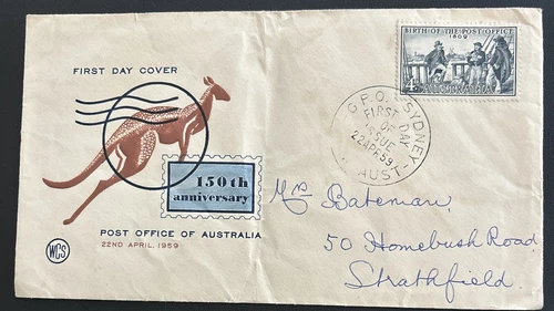 Australia FDC WCS 1959 150th Anniversary Post Office In Australia
