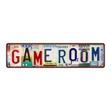 Vintage Game Room Metal Tin Signs Street Signs Man cave Home Wall Decor 16 x ...