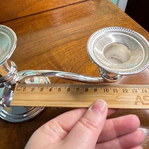 Centrotavola portacandele stile vintage placcato argento 3 rami - Foto 18 di 20