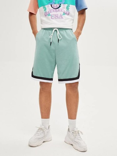 SHEIN Men 1pc Contrast Tape Drawstring Waist Track Shorts Size Medium New in Bag - Picture 4 of 5