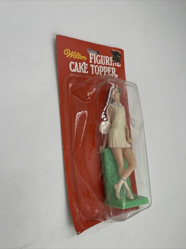 Vtg Wilton Cake Topper Tennis player with Racket. 1975 New In Package - Picture 2 of 4