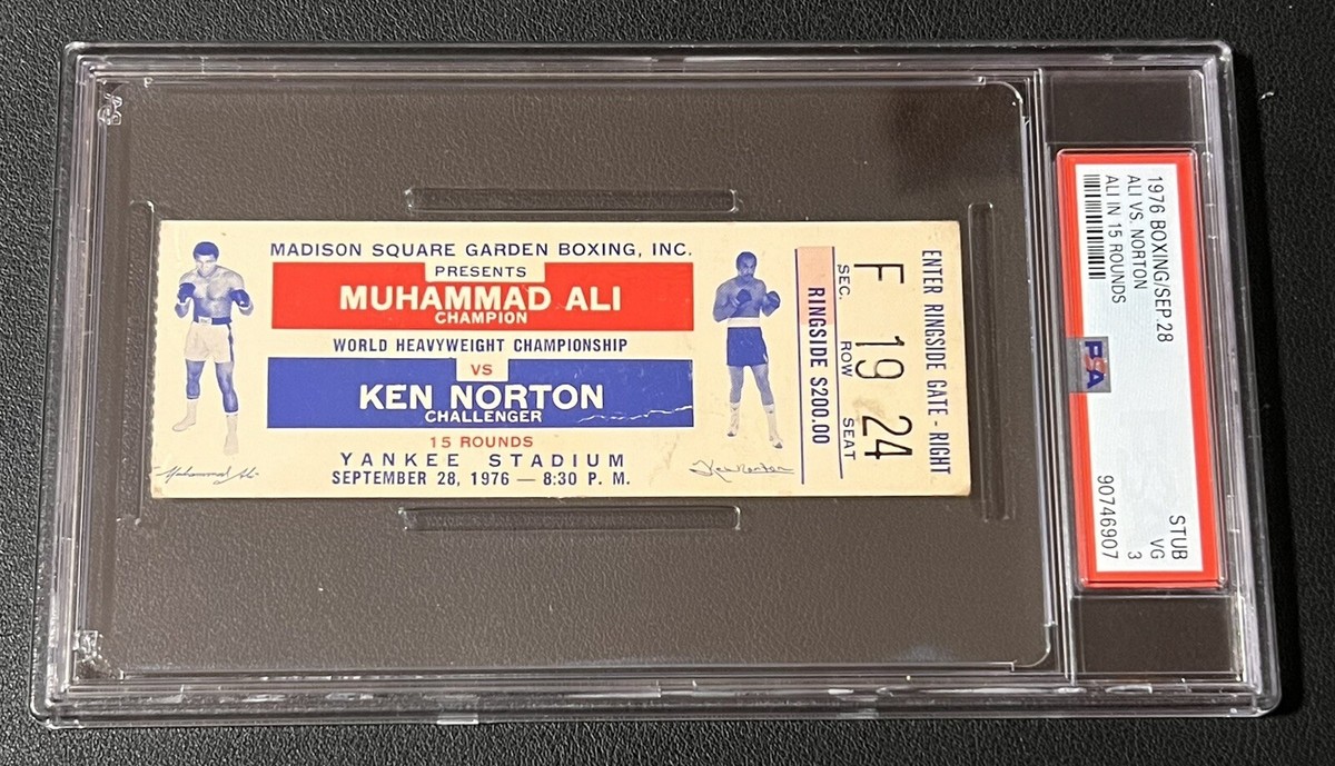 Muhammad Ali vs Ken Norton 1976 Ticket Stub Ringside PSA 3 POP 6