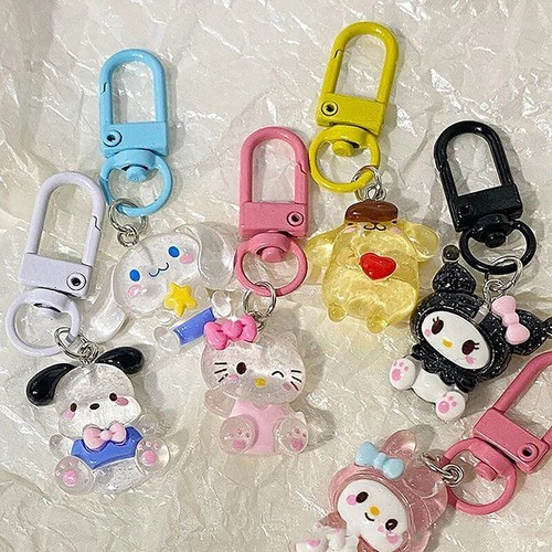 Sanrio Bag Keychain My Melody Hello Kitty Cinnamonroll Car Keyring Pendant - Foto 1 di 12