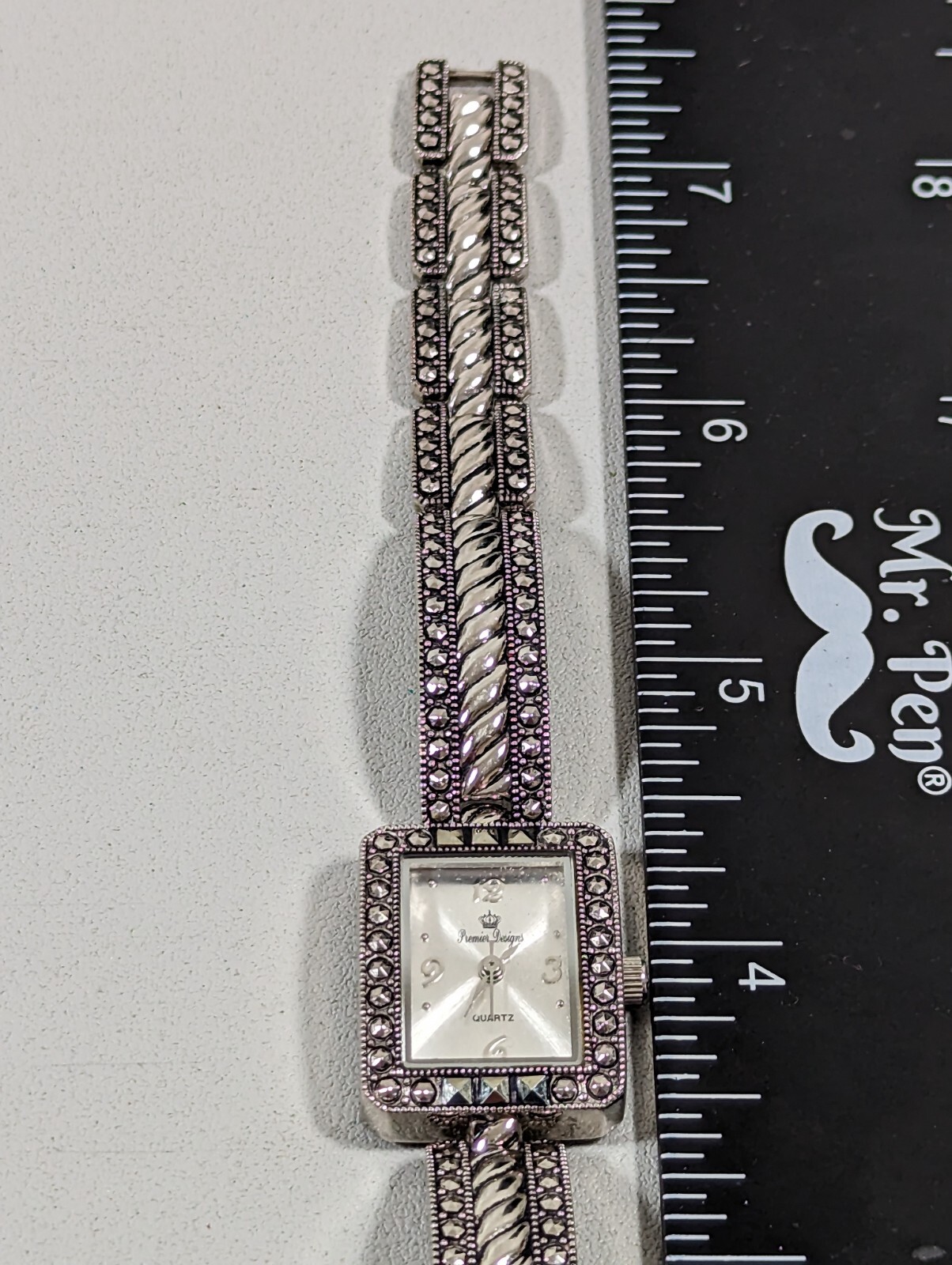 Premier Designs Silvertone Dial Rectangle Case Cl… - image 6