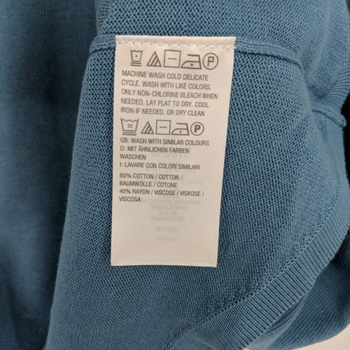 Isaac Mizrahi Live! Crewneck Cascade Hem Pullover Sweater Canal Blue Small - Picture 5 of 6