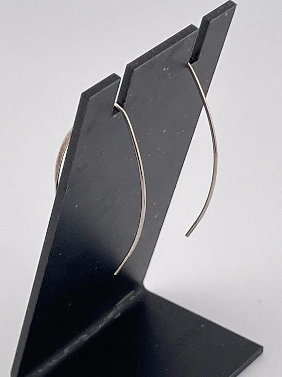 925 SILVER EARRINGS BERMUDA BLUE SWAROVSKI CRYSTAL MODERNIST CLASSIC ELEGANT 404 - Image 4 of 4