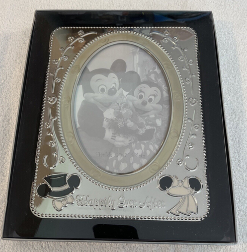 Disney Mickey Minnie Mouse Happily Ever After Wedding Picture Frame 5"x7" Retire - Picture 8 of 9