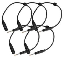 5 x Professionelles Audiokabel 6,3 mm Klinkenstecker - XLR male Anschluss 0,5 m