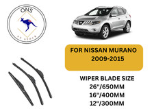 WIPER BLADES FOR NISSAN MURANO 2009-2015