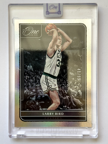 2021-22 Panini One and One Celtics Larry Bird #177 Base Holo Silver /99 Encased - Picture 3 of 8