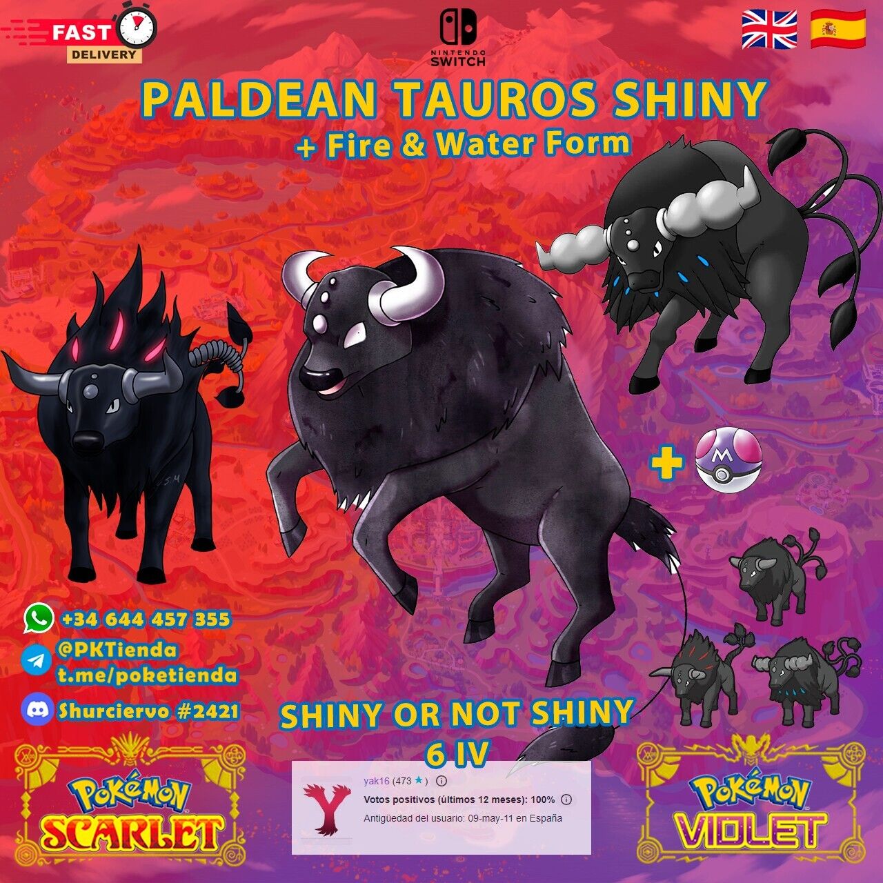 Tauros de Paldea, Pokémon