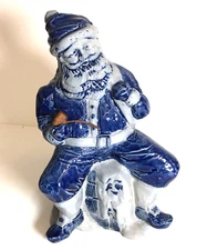 Rowe Pottery Works 1998 Santa With Pipe Salt Glaze Large Excellent RPW VTG