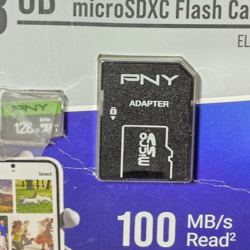 128gb PNY Micro SDXC ELITE Flash Card 100MB/S Card New in Package With Adapter - Picture 3 of 3