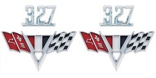 Chevy 327 V Flag Front Fender Emblems Kit Set Malibu Nova Camaro Chevelle Impala