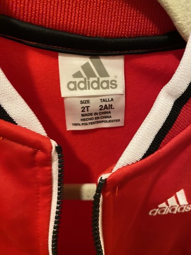 Adidas Baby Toddler Track Jacket Size 2T Full Zip Red - Picture 2 of 5