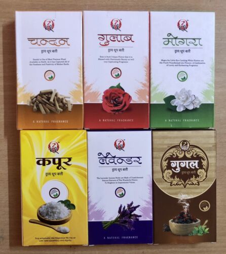 6 Box of 10 sticks- 60 Sticks Total, 6 Fragrances Dry Dhoop Incense Sticks F/S - Picture 7 of 8