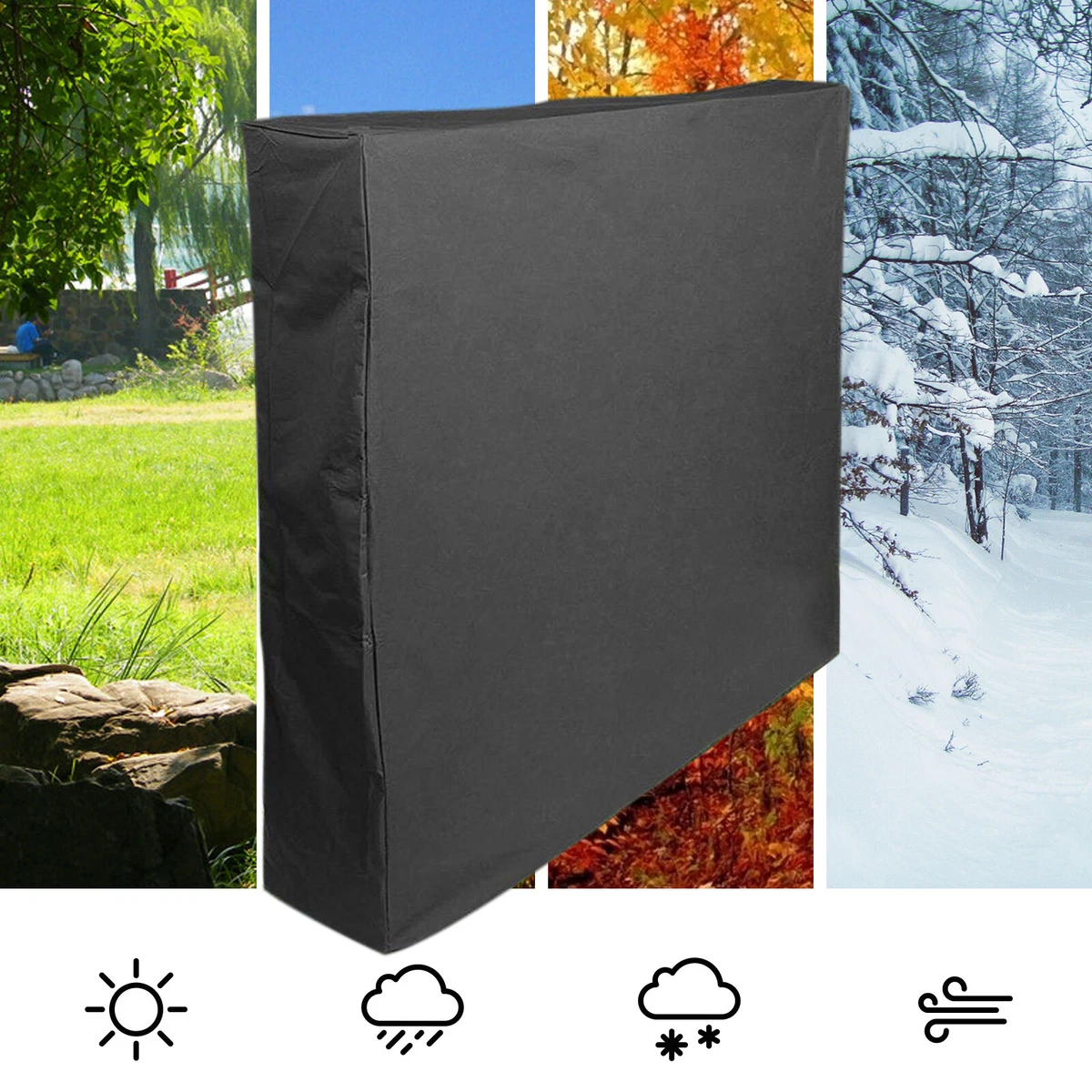 Housse de table de pong, pour extérieur, cour, terrasse, imperméable, anti-poussière et durable, noir, 280 x 153 x 73 cm Housse de table de pong, pour extérieur, cour, terrasse, imperméable, anti-poussière et durable, noir, 280 x 153 x 73 cm
