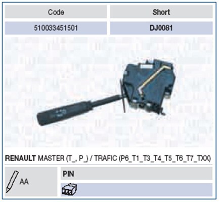 MAGNETI MARELLI 510033451501 Steering Column Switch for RENAULT