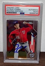 Patrick Corbin Signed Autographed 2020 Topps Chrome #195 Card PSA