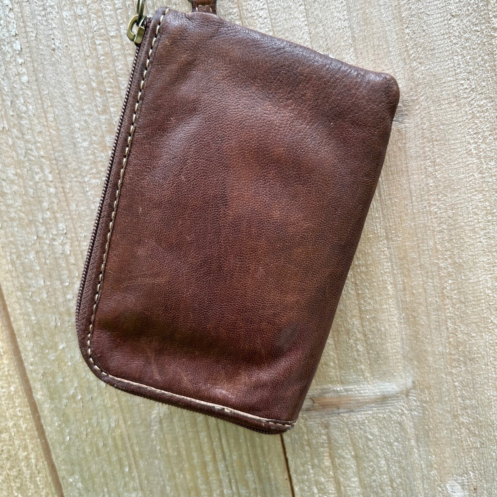 Fossil patchwork leather wristlet EUC floral - image 3