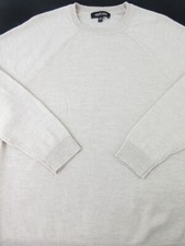 Murano Wool Sweater Men L Beige Buff Tan Italian Crew Sweater Australia Pullover