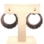 Estate Sterling Silver & Black Onyx Rope Design Earrings – Post And Stamped — photo 3