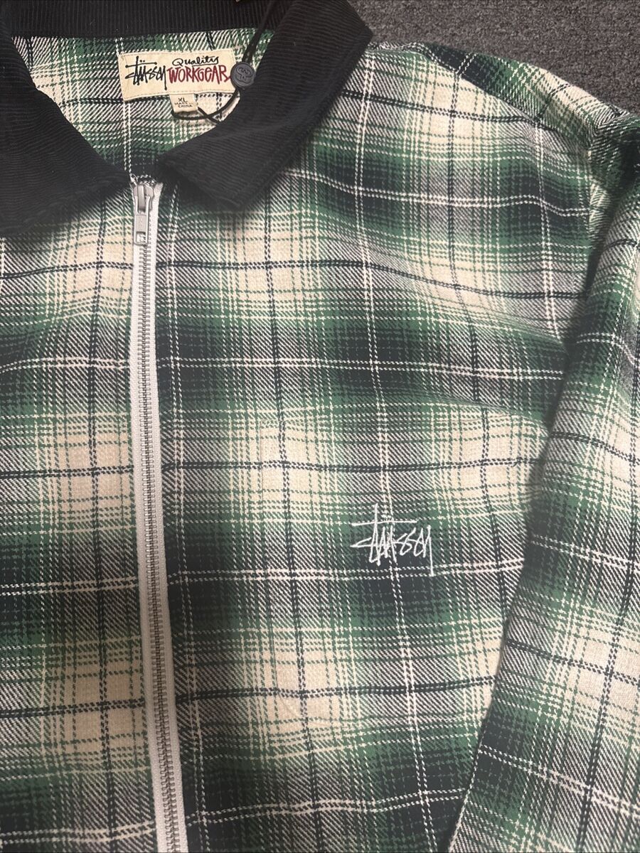 Stussy Frank Plaid Zip Shirt- Black And Green Size XL | eBay Stussy Frank Plaid Zip Shirt- Black And Green Size XL | eBay