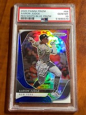 2020 PRIZM #64 AARON JUDGE RED WHITE & BLUE refractor NEW YORK YANKEES - PSA 10