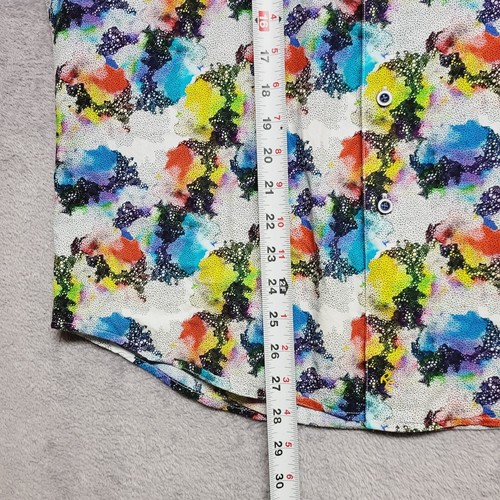Robert Graham Shirt Mens Medium Classic Fit Artsy Geometric Paint Short Sleeve - Picture 6 of 13