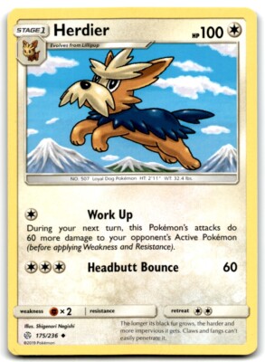 2019 Sun & Moon - Cosmic Eclipse Herdier b Stage 1/Uncommon #175