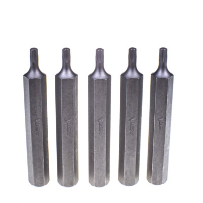 5pcs T20 Torx/ TRX Insert Bit For 10mm Hex Holder 75mm Long Reach Star S2 Steel