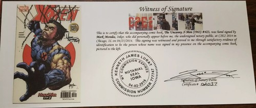 The Uncanny X-Men (1963) #423 SIGNED Mark Morales Notarized Witness of Signature - Picture 5 of 5