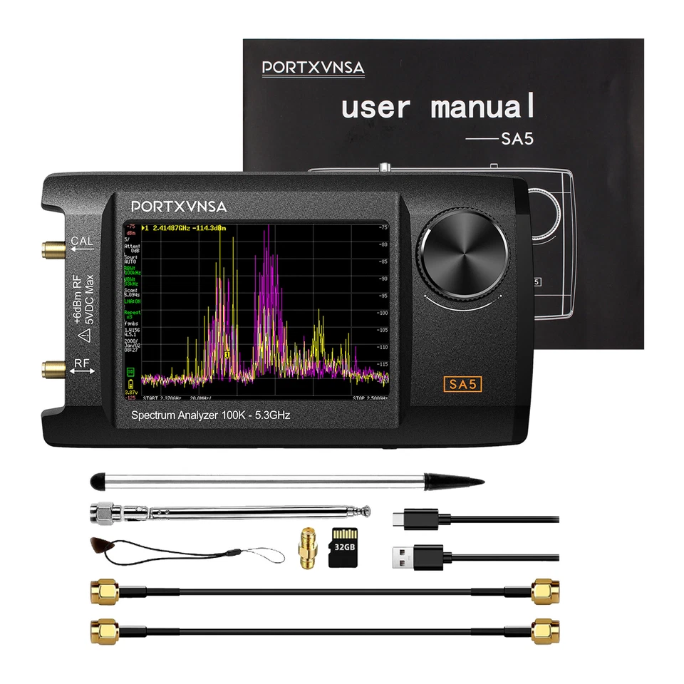 New SA5 100K-5.3GHz Handheld Spectrum Analyzer Signal Generator With 4" IPS LCD - Image 2 of 4