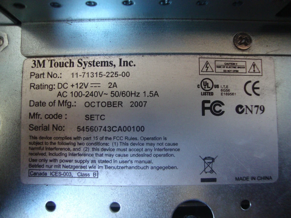 3M MicroTouch Display Touch Screen Monitor OPEN FRAME USB ,11-71315-225-00 NEW - Bild 4 von 4