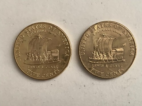 Lewis & Clark Gold Layered Uncirculated Jefferson Nickels 2004-2005 Set of 6 - Picture 3 of 7