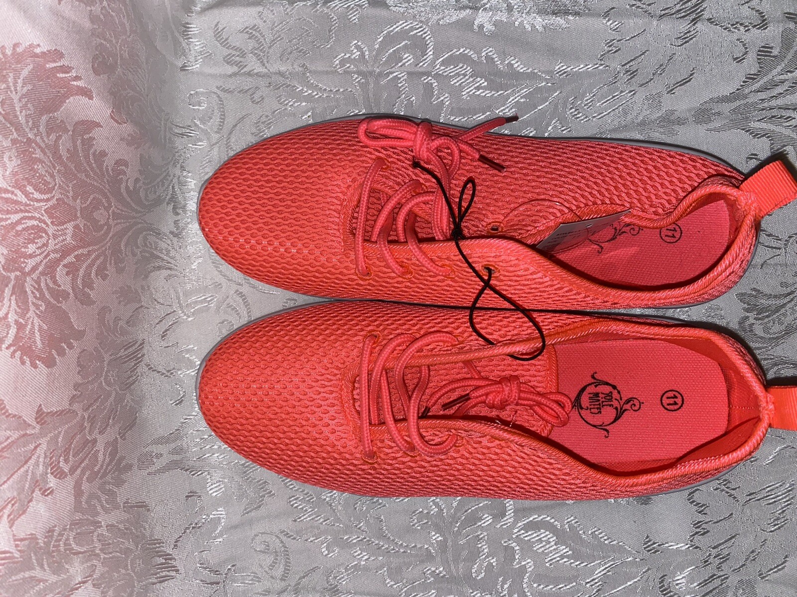 SAOLA Scarpe da tennis sneaker donna suola mates rosa fluo mesh taglia 11 nuove con etichetta