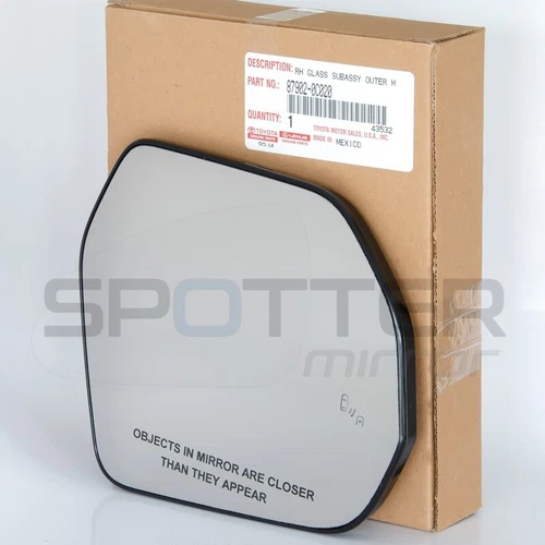 OEM Mirror glass for 2022-2025 Toyota TUNDRA fits Passenger Right Side w/BSM