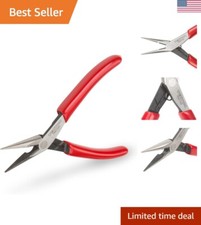 Compact Long Nose Pliers with Crosscut Teeth and Slim Grip - Lightweight 3.2oz