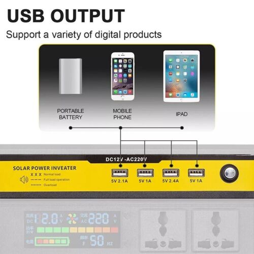 Inverter Convertitore Da 12V A 220V Potenza 5000W Con Porte Usb Per Camper Auto - Foto 6 di 10