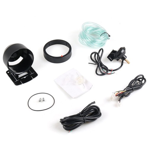 Universal 2.5'' 60mm 12V 2-Bar Turbo Boost Gauge Red & White LED Type Black Face - Picture 6 of 7