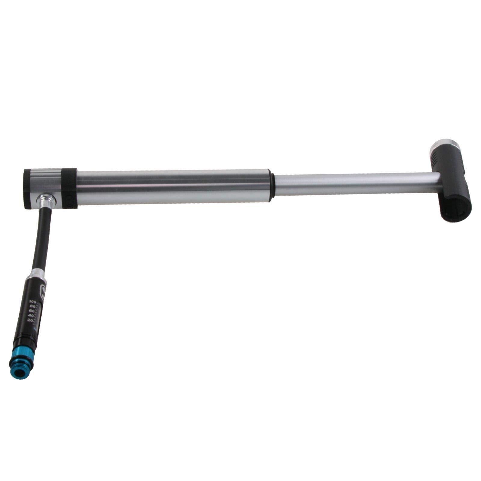 Power Alloy Bicycle Pump High Pressure With Gauge Silver