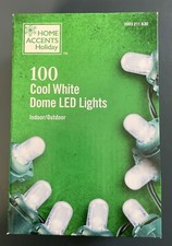 Home Accents 100 Cool White Dome LED Lights Green Wire NEW