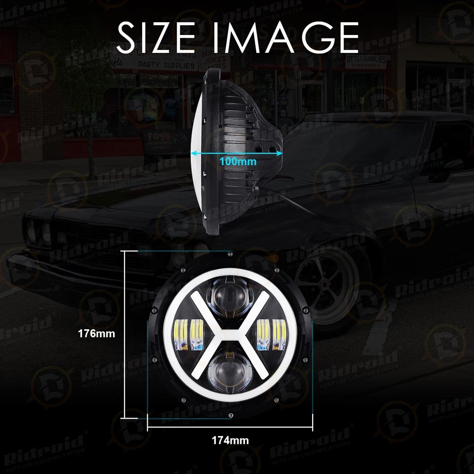 7" Inch Motorcycle LED Projector Headlights Headlamp For Triumph Bonneville T100 - Image 2 of 4